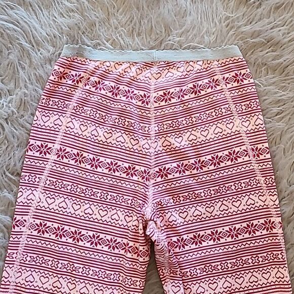 Lands‎ end girls pink and red heart winter pattern polyester leggings size 14 - Picture 6 of 6